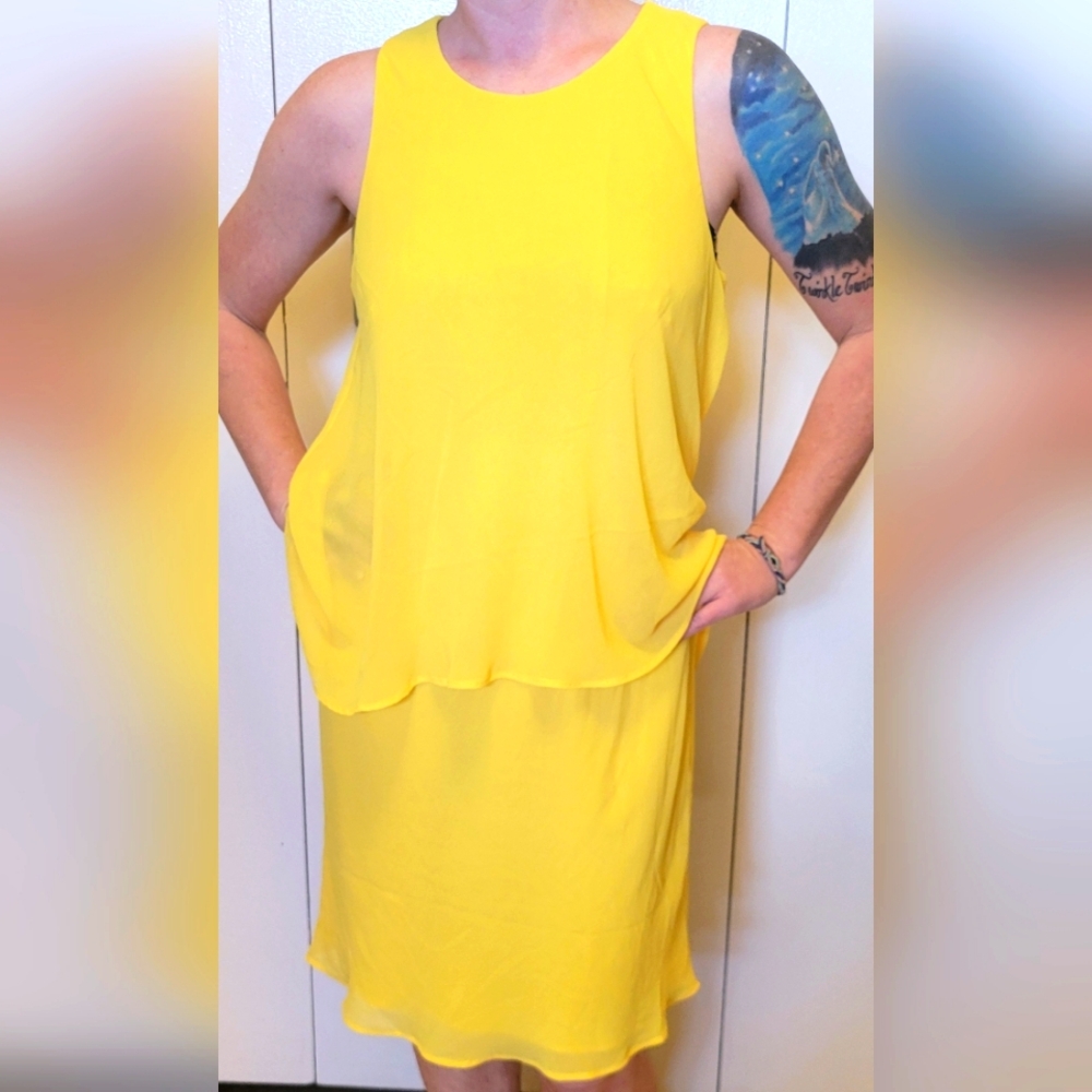 LAUREN Ralph Lauren yellow flowy dress